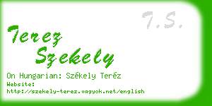 terez szekely business card